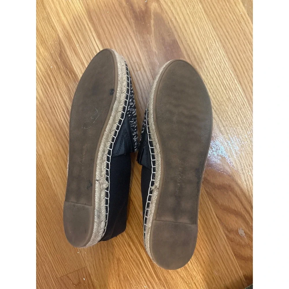 Sam Edelman Cayla Espadrille Flats Black White Woven‎ Slip On Shoes Size 10